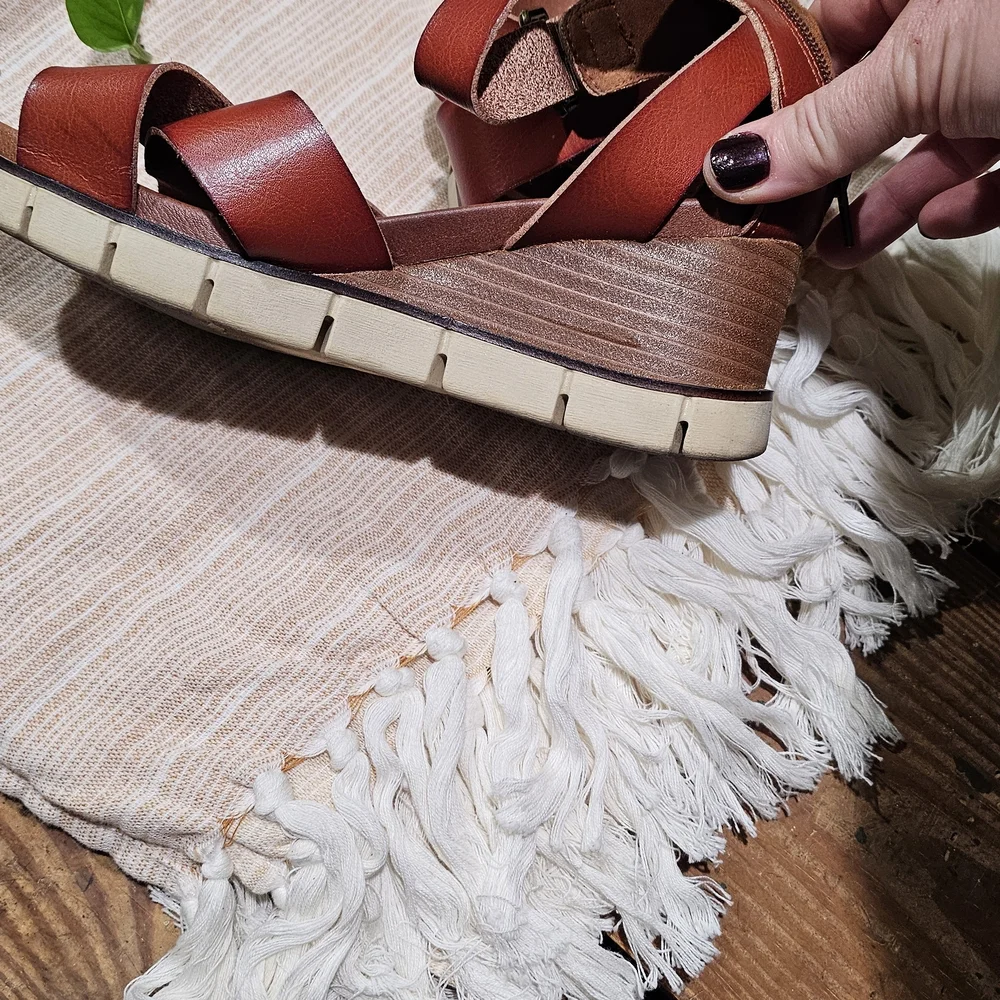MIA Brown Leather Sandals